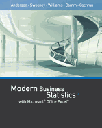 Modern Business Statistics with Microsoftoffice Excel (with Xlstat Education Edition Printed Accesscard)