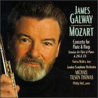 Mozart: Concerto for Flute & Harp, K299; Sonatas for Violin & Piano,  K296 & K376 - James Galway (flute); Phillip Moll (piano); London Symphony Orchestra