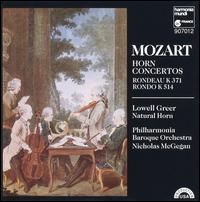 Mozart: Horn Concertos - Lowell Greer (natural horn); Philharmonia Baroque Orchestra