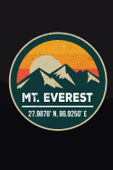 Mt. Everest: 6x9 Inch Travel Size 120 Pages Lined Journal / Notebook.