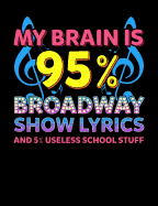 My Brain Is 95 Percent Broadway Show Lyrics: Funny Quotes and Pun Themed College Ruled Composition Notebook