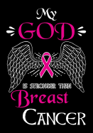 My God is Stronger Than Breast Cancer: Breast Cancer Journal, notebook To Write In For Women, Biblical Affirmations for Breast Cancer Patients and Survivors, (Braest Cancer motivation Gift)