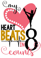My Heart Beats in 8 Counts: Cheerleading Journal for Girls: Unique Cheerleader Gift Activity Book & Gratitude Diary with Calendar, Doodle, Notebook & Coloring Pages