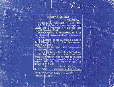N.E. Thing Co.: Companies ACT (Volume 1) - Ammann, Jean-Christophe (Text by), and Baxter, Iain (Introduction by), and Smith, Ryan (Foreword by)