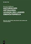 Nachtr?ge, Erkl?rung Der Namen Und Verweisungen