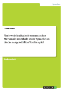 Nachweis lexikalisch-semantischer Merkmale innerhalb einer Sprache an einem ausgewhlten Textbeispiel