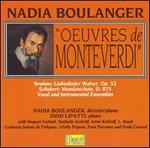 Nadia Boulanger: Oeuvres de Monteverdi - Comtesse Jeanne de Polignac (soprano); Dinu Lipatti (piano); Doda Conrad (bass); Gisele Peyron (soprano);...
