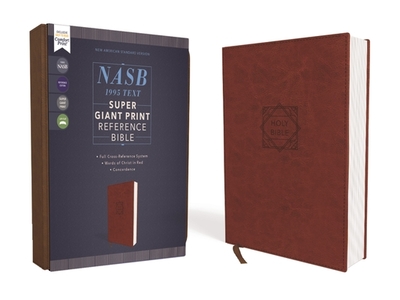 Nasb, Super Giant Print Reference Bible, Leathersoft, Brown, Red Letter Edition, 1995 Text, Comfort Print - Zondervan