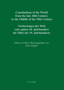 National Constitutions, Constitutions of the German States (Anhalt-Bernburg - Baden). Nationale Verfassungen, Verfassungen Der Deutschen Staaten (Anhalt-Bernburg - Baden)