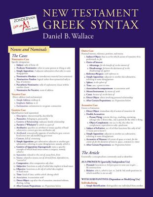 New Testament Greek Syntax Laminated Sheet - Wallace, Daniel B, Mr., PhD