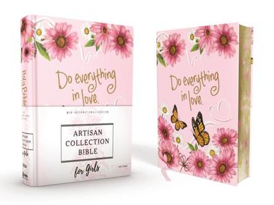 Niv, Artisan Collection Bible for Girls, Cloth Over Board, Pink Daisies, Designed Edges Under Gilding, Red Letter, Comfort Print - Zondervan