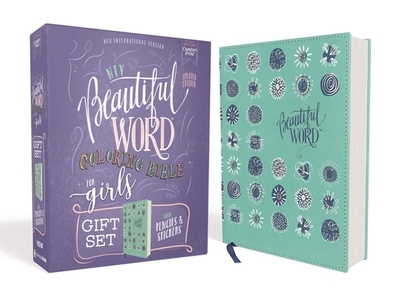 Niv, Beautiful Word Coloring Bible for Girls Pencil/Sticker Gift Set, Updated, Leathersoft Over Board, Teal, Comfort Print: 600+ Verses to Color - Zondervan