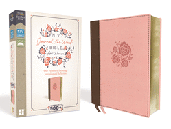 NIV, Journal the Word Bible for Women (With Space for Your Own Artwork), Leathersoft, Brown/Pink, Red Letter, Comfort Print: 500+ Prompts to Encourage Journaling and Reflection