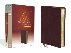NIV, Life Application Study Bible, Second Edition, Large Print, Bonded Leather, Black, Red Letter Edition, Thumb Indexed