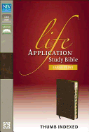 NIV, Life Application Study Bible, Second Edition, Large Print, Bonded Leather, Brown, Thumb Indexed