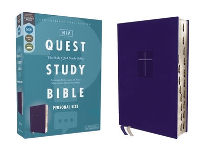 Niv, Quest Study Bible, Personal Size, Leathersoft, Blue, Thumb Indexed, Comfort Print: The Only Q and A Study Bible - Christianity Today Intl (Editor), and Zondervan