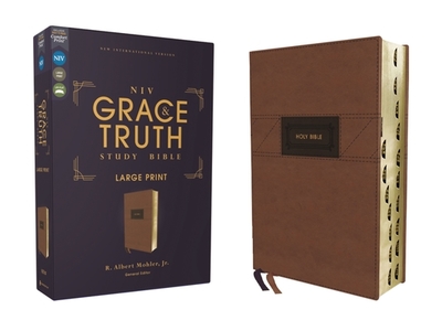 Niv, the Grace and Truth Study Bible (Trustworthy and Practical Insights), Large Print, Leathersoft, Brown, Red Letter, Thumb Indexed, Comfort Print - Mohler Jr, R Albert (Editor), and Zondervan