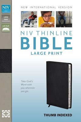 NIV, Thinline Bible, Large Print, Bonded Leather, Black, Indexed, Red Letter Edition - Zondervan Publishing