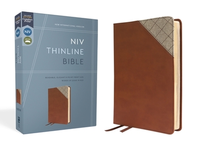Niv, Thinline Bible, Leathersoft, Brown, Red Letter, Comfort Print - Zondervan