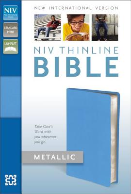 NIV, Thinline Bible Metallic, Bonded Leather, Blue, Red Letter Edition - Zondervan Publishing