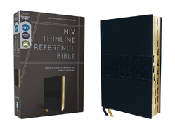 Niv, Thinline Reference Bible (Deep Study at a Portable Size), Leathersoft, Navy, Red Letter, Comfort Print