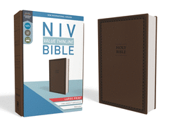 NIV, Value Thinline Bible, Large Print, Imitation Leather, Brown