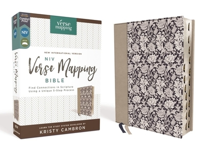 Niv, Verse Mapping Bible, Leathersoft, Navy Floral, Thumb Indexed, Comfort Print: Find Connections in Scripture Using a Unique 5-Step Process - Cambron, Kristy (Editor), and Zondervan