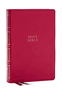 Nkjv, Compact Center-Column Reference Bible, Dark Rose Leathersoft, Red Letter, Comfort Print (Thumb Indexed)