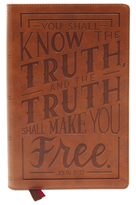 Nkjv, Personal Size Large Print End-Of-Verse Reference Bible, Verse Art Cover Collection, Leathersoft, Brown, Red Letter, Thumb Indexed, Comfort Print: Holy Bible, New King James Version - Thomas Nelson