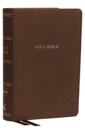 NKJV, Reference Bible, Compact Large Print, Imitation Leather, Brown, Red Letter Edition, Comfort Print