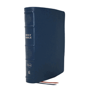 Nkjv, Single-Column Reference Bible, Genuine Leather, Blue, Comfort Print: Holy Bible, New King James Version