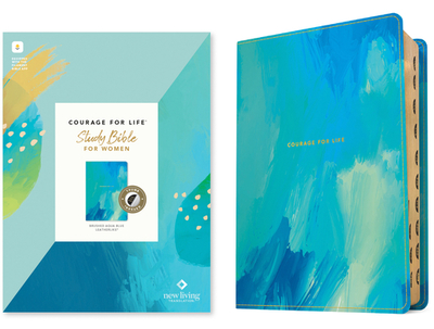 NLT Courage for Life Study Bible for Women (Leatherlike, Brushed Aqua Blue, Indexed, Filament Enabled) - Tyndale (Creator), and Courage for Life (Notes by), and White, Ann (Editor)