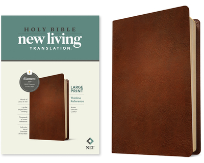 NLT Large Print Thinline Reference Bible, Filament-Enabled Edition (Genuine Leather, Brown, Red Letter) - Tyndale (Creator)