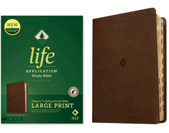 NLT Life Application Study Bible, Third Edition, Large Print (Leatherlike, Rustic Brown Leaf, Red Letter)