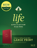 NLT Life Application Study Bible, Third Edition, Large Print (Red Letter, Leatherlike, Berry)