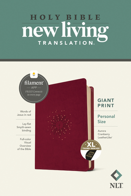 NLT Personal Size Giant Print Bible, Filament-Enabled Edition (Leatherlike, Aurora Cranberry, Red Letter) - Tyndale (Creator)