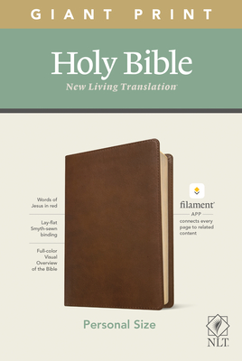 NLT Personal Size Giant Print Bible, Filament Enabled Edition (Red Letter, Leatherlike, Rustic Brown) - Tyndale (Creator)