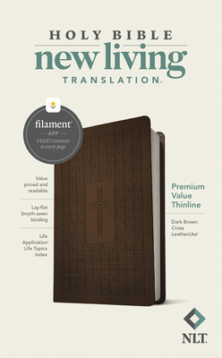 NLT Premium Value Thinline Bible, Filament-Enabled Edition (Leatherlike, Dark Brown Cross) - Tyndale (Creator)