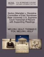 Norton (Marietta) V. Discipline Committee of East Tennessee State University U.S. Supreme Court Transcript of Record with Supporting Pleadings