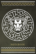 Notebook: Ancient Greece Minotaur Labyrinth; 6x9; 110 Page Lined Notepad Journal