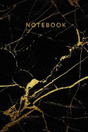 Notebook: Beautiful black marble &#9733; Personal notes &#9733; Daily diary &#9733; Office supplies 6 x 9 - Regular size notebook 120 pages College ruled