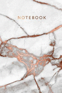 Notebook: Beautiful bronze rose marble &#9733; Personal notes &#9733; Daily diary &#9733; Office supplies 6 x 9 - Regular size notebook 120 pages College ruled