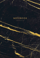 Notebook: Black Marble with Gold Veins Journal 120 Pages - B5 Size