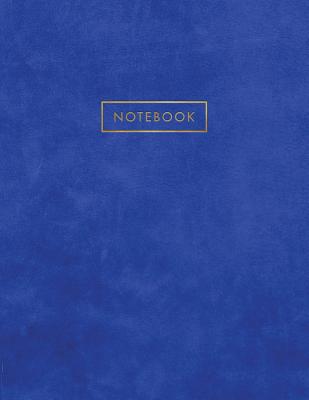 Notebook: Blue Suede Leather Style - Gold Lettering - Softcover - 150 College-ruled Pages - 8.5 x 11 size - Shady Grove Notebooks