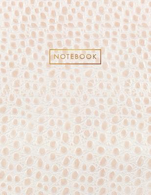 Notebook: Creme White Alligator Skin Style - Embossed Style Lettering - Softcover - 150 College-ruled Pages - 8.5 x 11 size - Shady Grove Notebooks