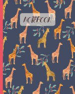 Notebook: Cute Giraffes Cartoon Cover - Lined Notebook, Diary, Track, Log & Journal - Gift for Boys Girls Teens Men Women (8"x10" 120 Pages)