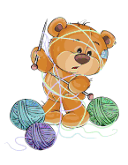 Notebook: Cute Teddy Bear with Wool & Knitting Needles, Lined Notebook, Large Size - Wide Ruled.