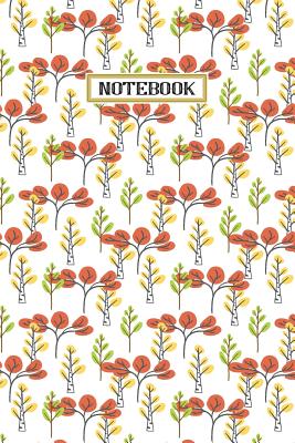Notebook: Fall Trees Pattern, 6x9 Inch College Ruled Notebook, 200-Page - Papers, Ebru