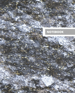 Notebook: GRAY AND GOLD ROCK TEXTURE DESIGN PRINT BACKGROUND - 100 Pages - 7.5 x 9.25" COLLEGE-RULED PAGES - WORKBOOK, JOURNAL, COMPOSITION NOTEBOOK - INCLUDES BELONG TO PAGE AND CLASS SCHEDULE PAGE