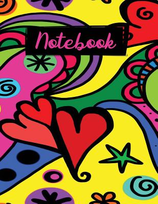 Notebook: Groovy Retro 60's Hippie Flower Power College Ruled Notebook Journal Logbook for Girls Teens Women - Witty Logic, Nifty Notebooks by